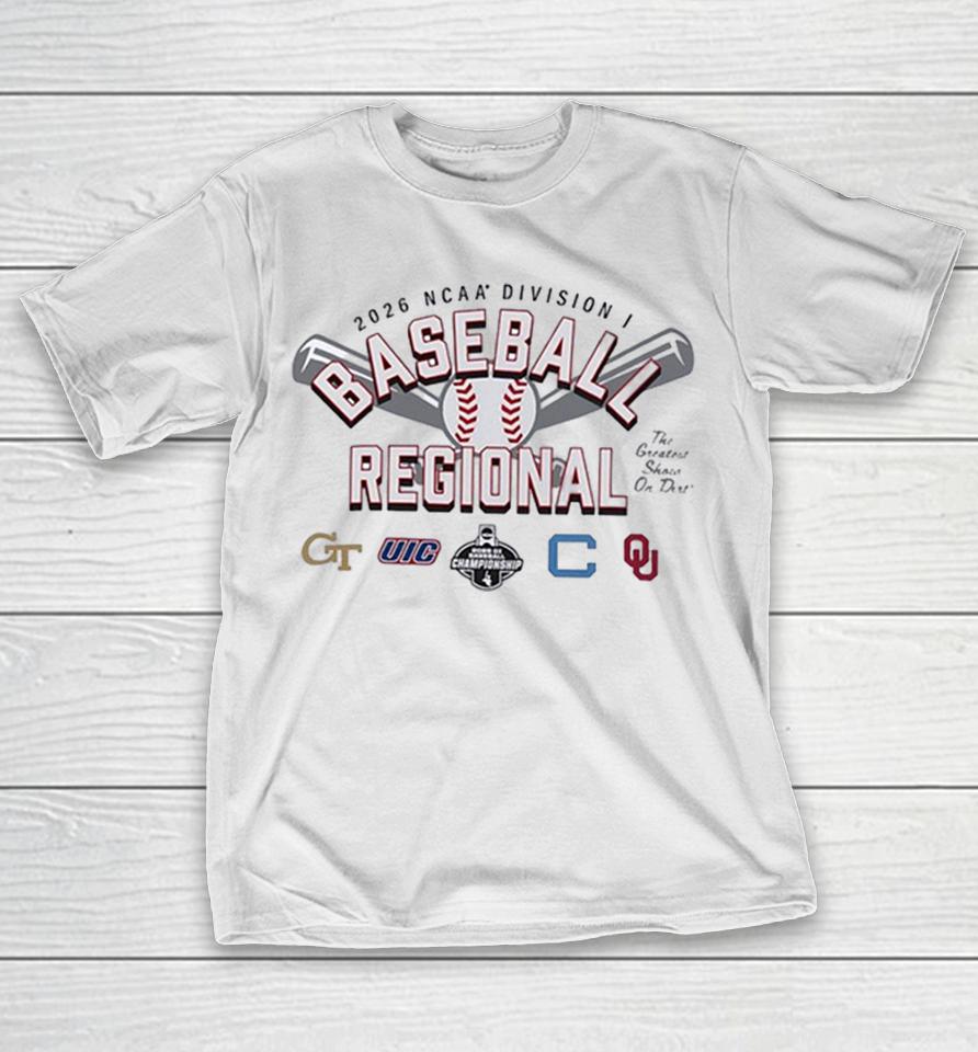 2026 Ncaa Division I Baseball Regional Georgia Tech Uic Cincinnati Oklahoma Shirts 1 2026 Ncaa Division I Baseball Regional Georgia Tech Uic Cincinnati Oklahoma Shirts