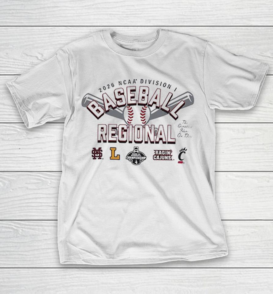 2026 Ncaa Division I Baseball Regional Mississippi State Louisville Ragin Cajuns Shirts 1 2026 Ncaa Division I Baseball Regional Mississippi State Louisville Ragin Cajuns Shirts