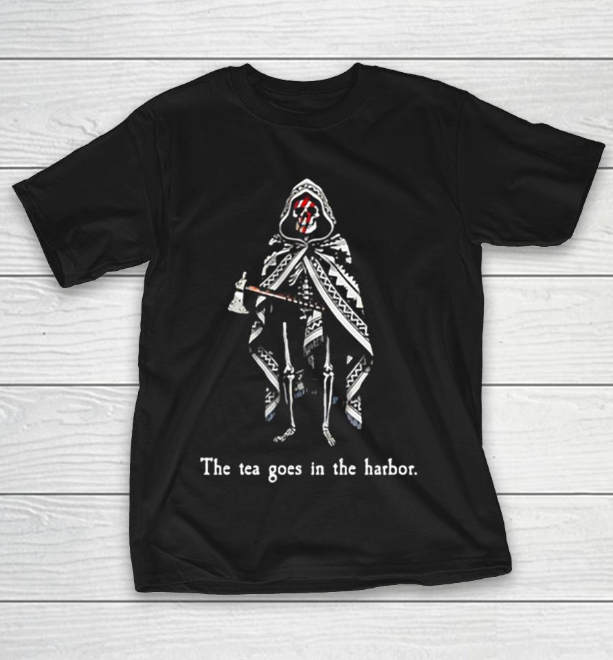 American Patriot Boston Rebellion Striped Skeleton The Tea Goes In The Harbor Shirts 1 American Patriot Boston Rebellion Striped Skeleton The Tea Goes In The Harbor Shirts
