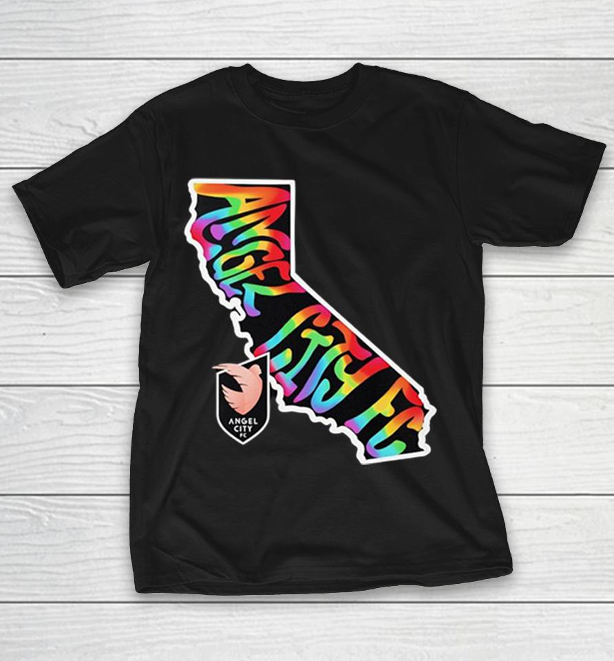 Angel City Fc California State Map Rainbow Shirts 1 Angel City Fc California State Map Rainbow Shirts