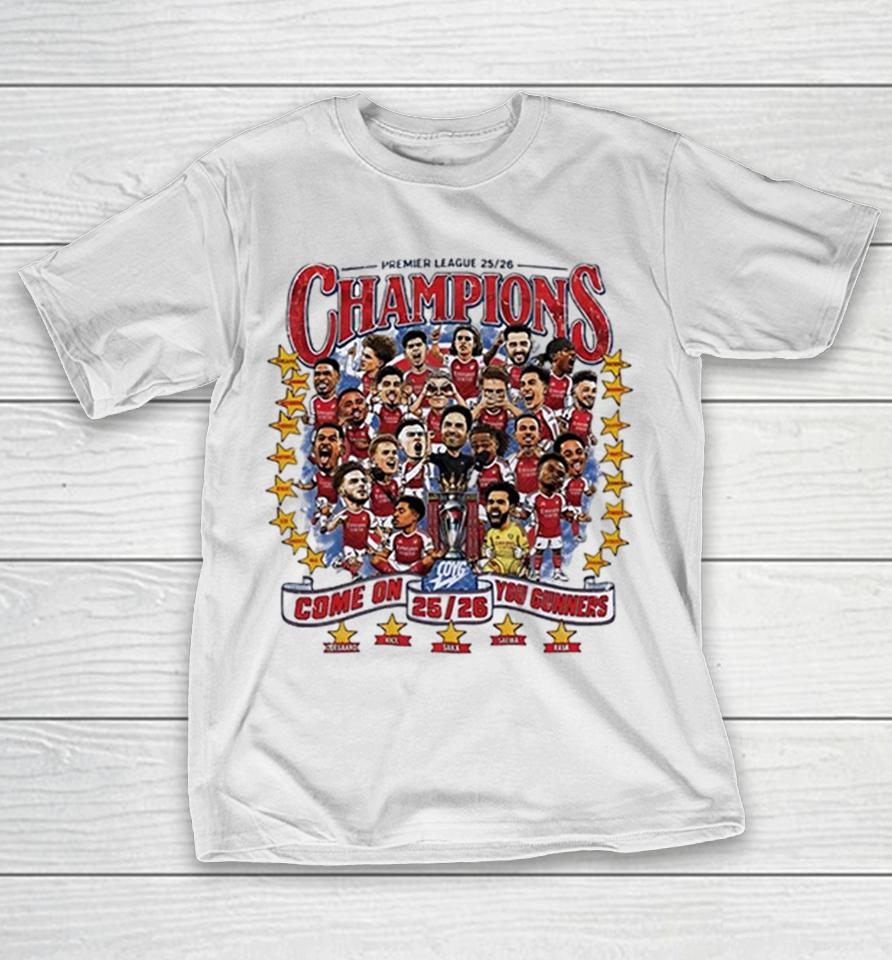 Arsenal Football Club Come On You Gunners Trophy Premier League 25’26 Champions Shirts 1 Arsenal Football Club Come On You Gunners Trophy Premier League 25’26 Champions Shirts
