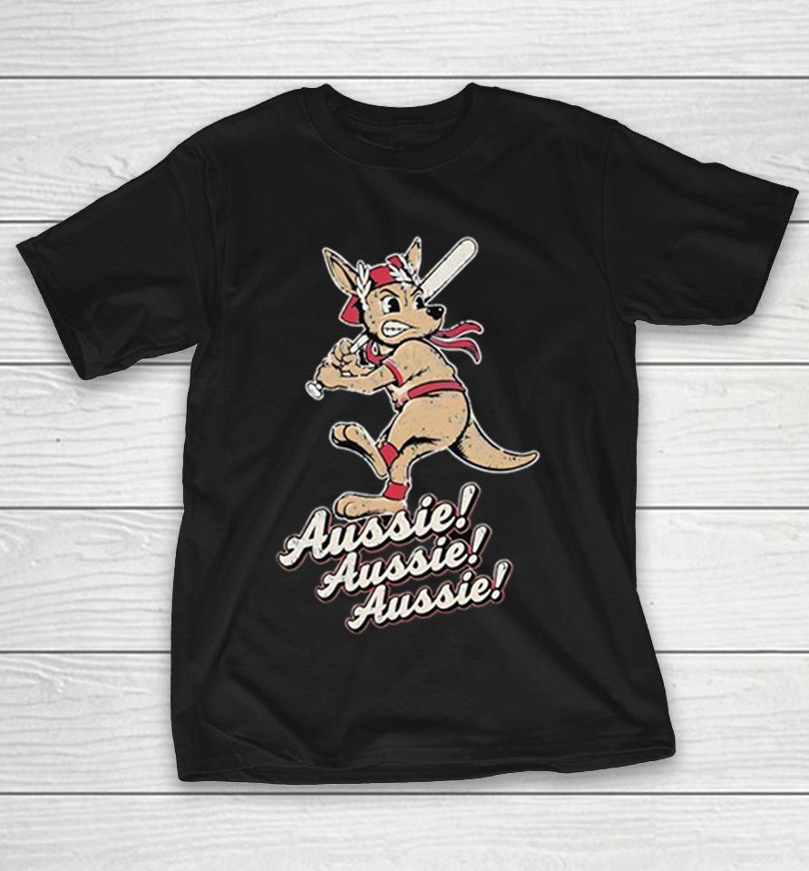 Aussie Aussie Aussie Kangaroo Baseball Mascot Australian Pride Sports Cotton Shirts 1 Aussie Aussie Aussie Kangaroo Baseball Mascot Australian Pride Sports Cotton Shirts