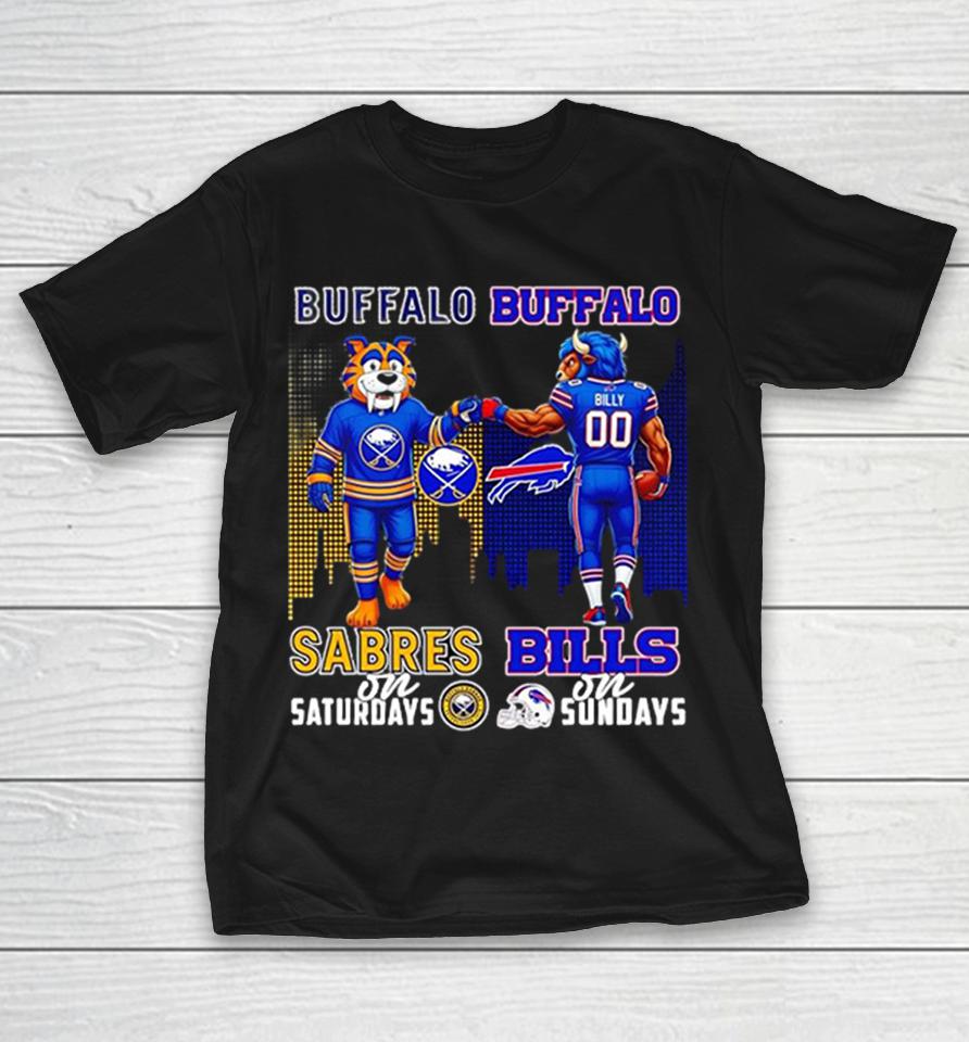 Buffalo Sabres Bills Mascots Fist Bump On Saturdays On Sundays Shirts 1 Buffalo Sabres Bills Mascots Fist Bump On Saturdays On Sundays Shirts