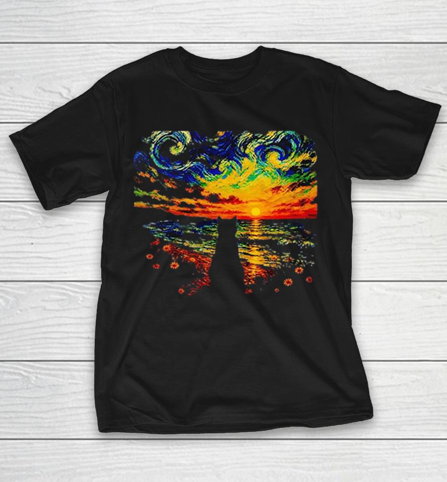Cat Starry Night Sunset Ocean Shirts 1 Cat Starry Night Sunset Ocean Shirts