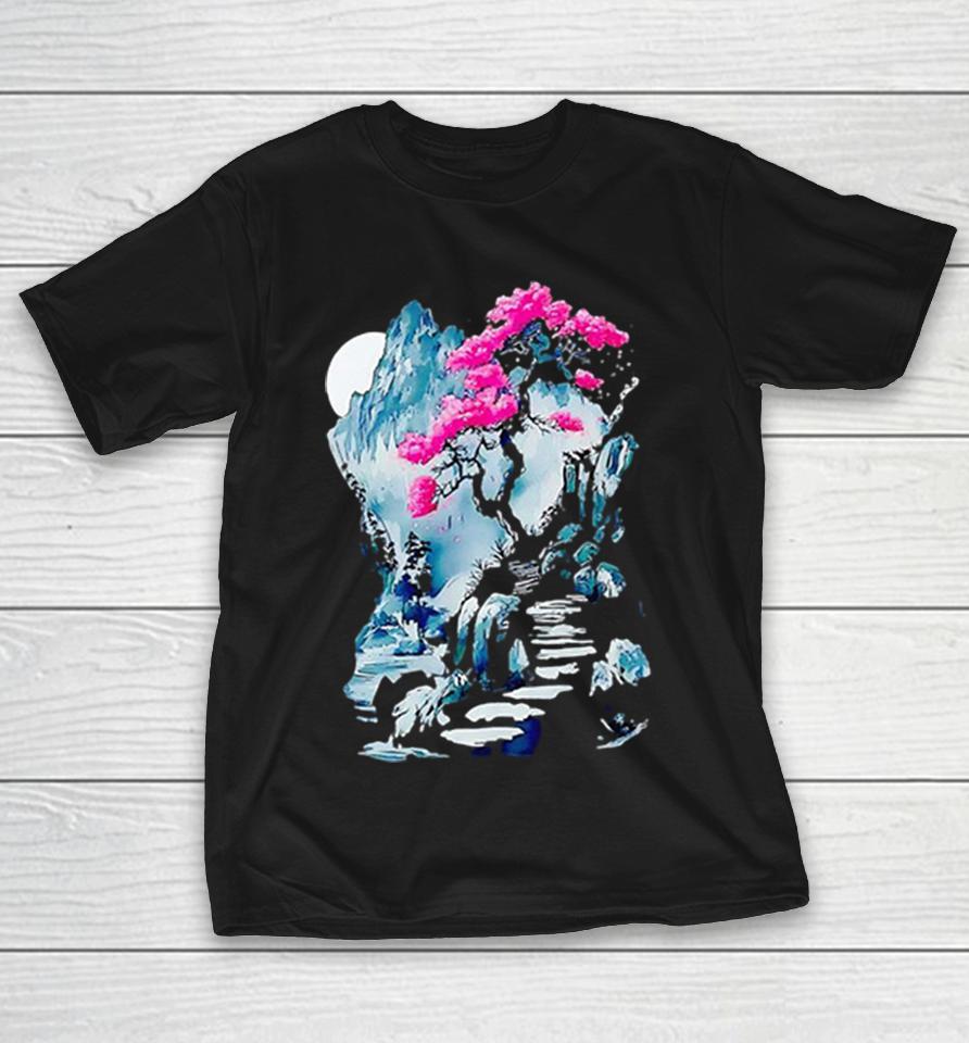 Cherry Blossom Tree Japanese Mountain Landscape Full Moon Nature Aesthetic Shirts 1 Cherry Blossom Tree Japanese Mountain Landscape Full Moon Nature Aesthetic Shirts