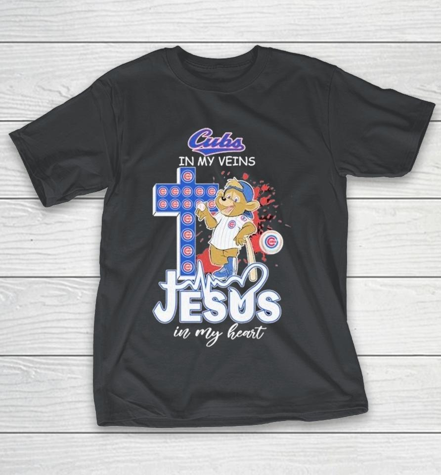 Chicago Cubs In My Veins Jesus In My Heart Mascot Shirts 1 Chicago Cubs In My Veins Jesus In My Heart Mascot Shirts