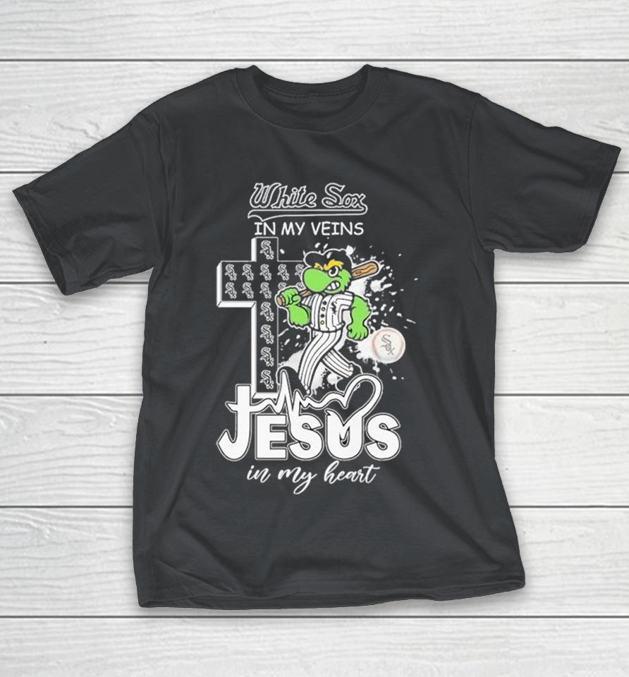 Chicago White Sox In My Veins Jesus In My Heart Mascot Shirts 1 Chicago White Sox In My Veins Jesus In My Heart Mascot Shirts
