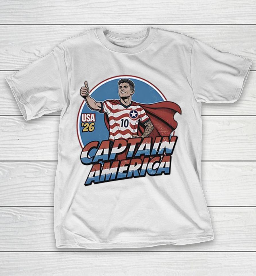Christian Pulisic Usmnt Usa 26 Captain America Soccer Athlete Hero Parody Shirts 1 Christian Pulisic Usmnt Usa 26 Captain America Soccer Athlete Hero Parody Shirts