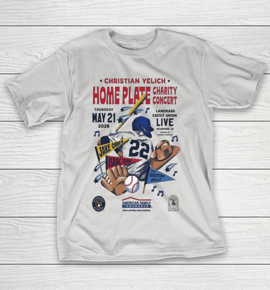 Christian Yelich Milwaukee Brewers Home Plate Charity Concert Mi May 21 2026 Shirts 1 Christian Yelich Milwaukee Brewers Home Plate Charity Concert Mi May 21 2026 Shirts
