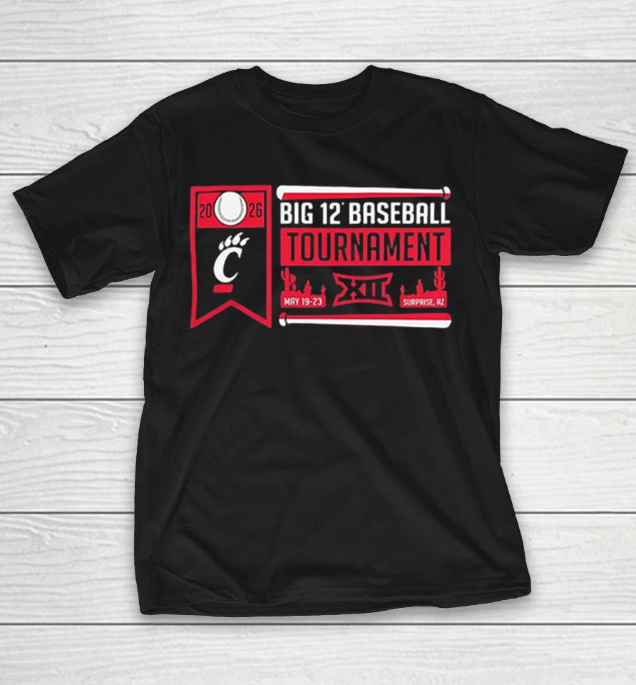 Cincinnati Bearcats 2026 Big 12 Baseball Tournament Mlb Retro Shirts 1 Cincinnati Bearcats 2026 Big 12 Baseball Tournament Mlb Retro Shirts