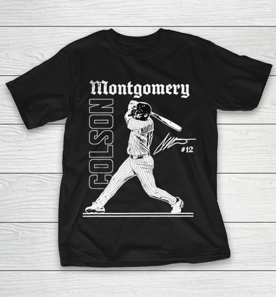 Colson Montgomery Chicago White Sox Mlb Players Slash Line Signature Logo Shirts 1 Colson Montgomery Chicago White Sox Mlb Players Slash Line Signature Logo Shirts