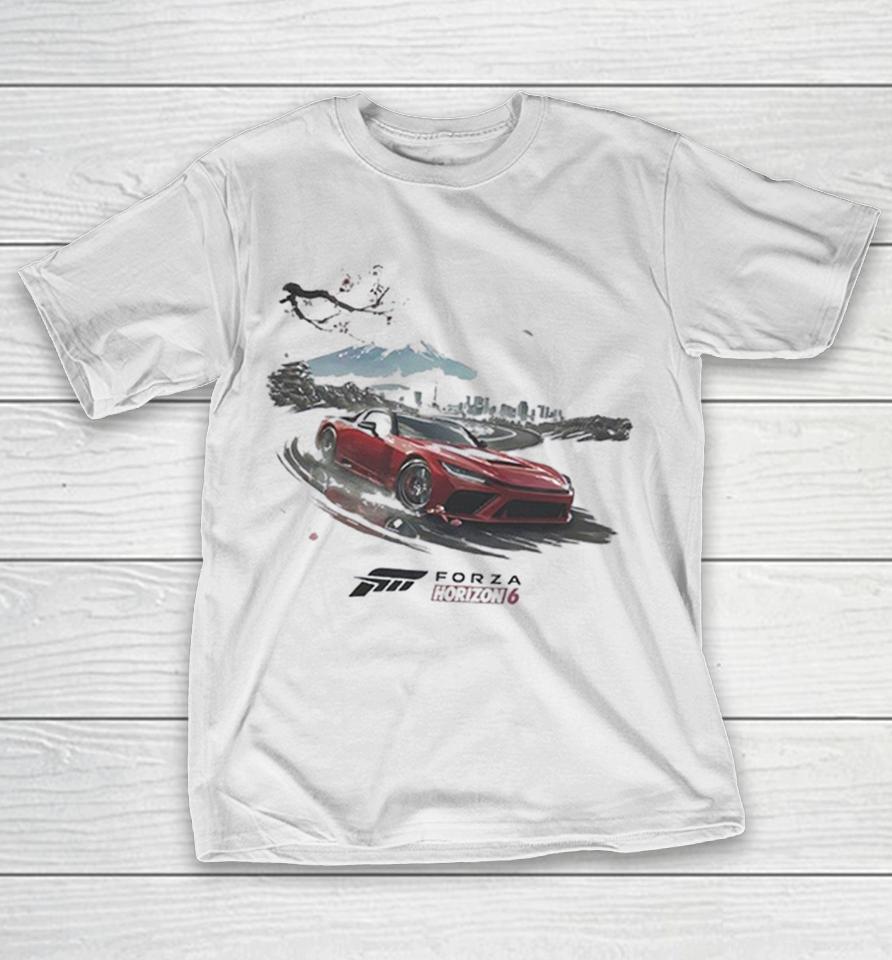 Forza Horizon 6 Red Sports Car With Mount Fuji And Tokyo Cityscape Japan Shirts 1 Forza Horizon 6 Red Sports Car With Mount Fuji And Tokyo Cityscape Japan Shirts