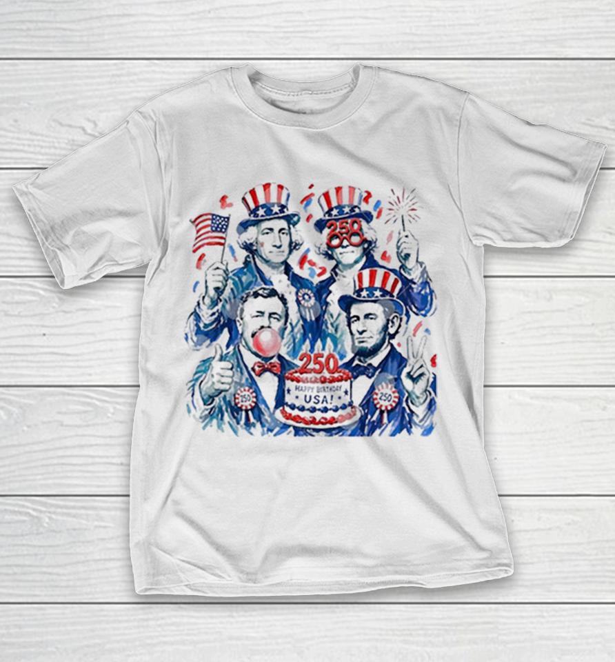 George Washington Founding Fathers Usa 250 Anniversary Fireworks And Birday Cake Shirts 1 George Washington Founding Fathers Usa 250 Anniversary Fireworks And Birday Cake Shirts
