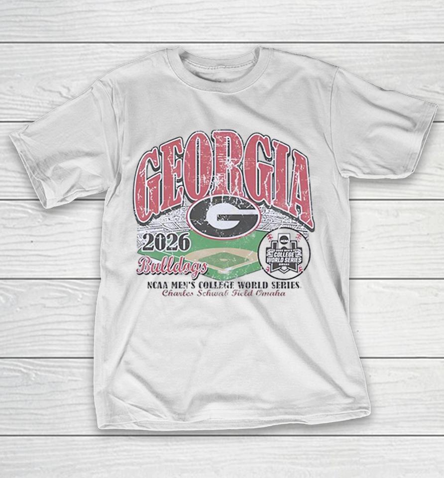 Georgia Bulldogs Stadium 2026 Ncaa Mens College World Series Charles Schwab Field Omaha Shirts 1 Georgia Bulldogs Stadium 2026 Ncaa Mens College World Series Charles Schwab Field Omaha Shirts