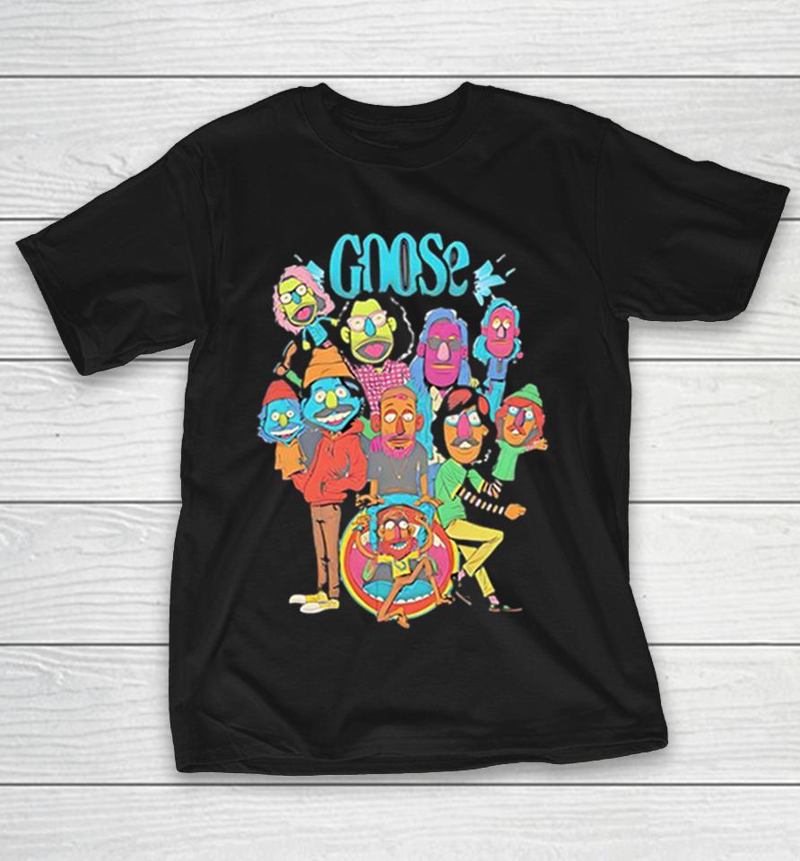 Goose Band Members Sesame Street Muppet Style Parody Illustration Black Shirts 1 Goose Band Members Sesame Street Muppet Style Parody Illustration Black Shirts