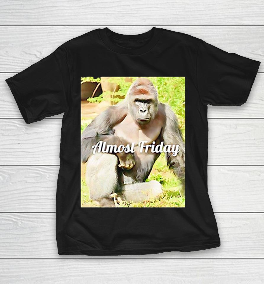 Gorilla Sitting Outside Almost Friday Shirts 1 Gorilla Sitting Outside Almost Friday Shirts