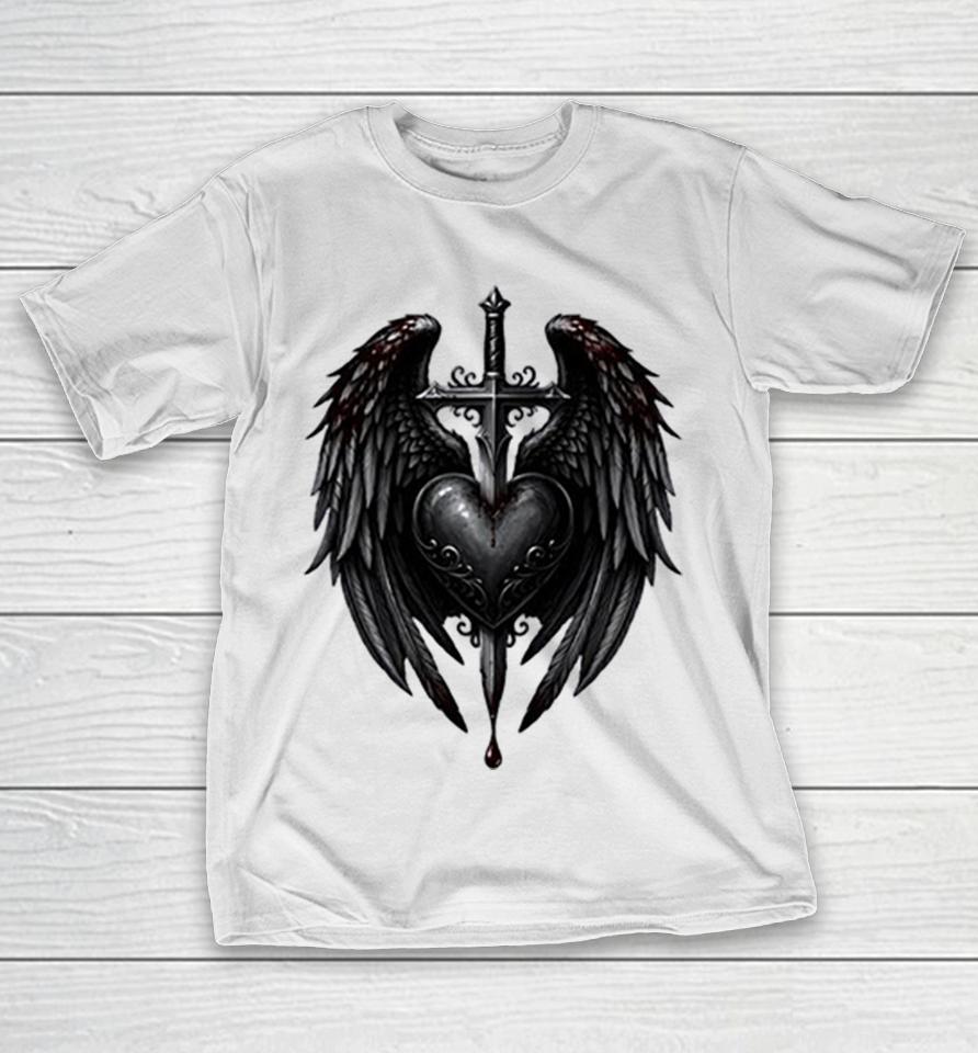 Gothic Heart Cross With Angel Wings Shirts 1 Gothic Heart Cross With Angel Wings Shirts