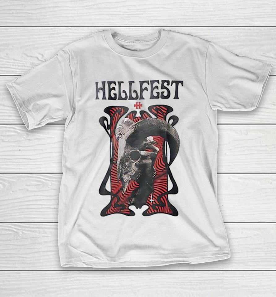 Hellfest Goat Skull Cross Inverted Crux Occult Heavy Metal Music Festival Shirts 1 Hellfest Goat Skull Cross Inverted Crux Occult Heavy Metal Music Festival Shirts