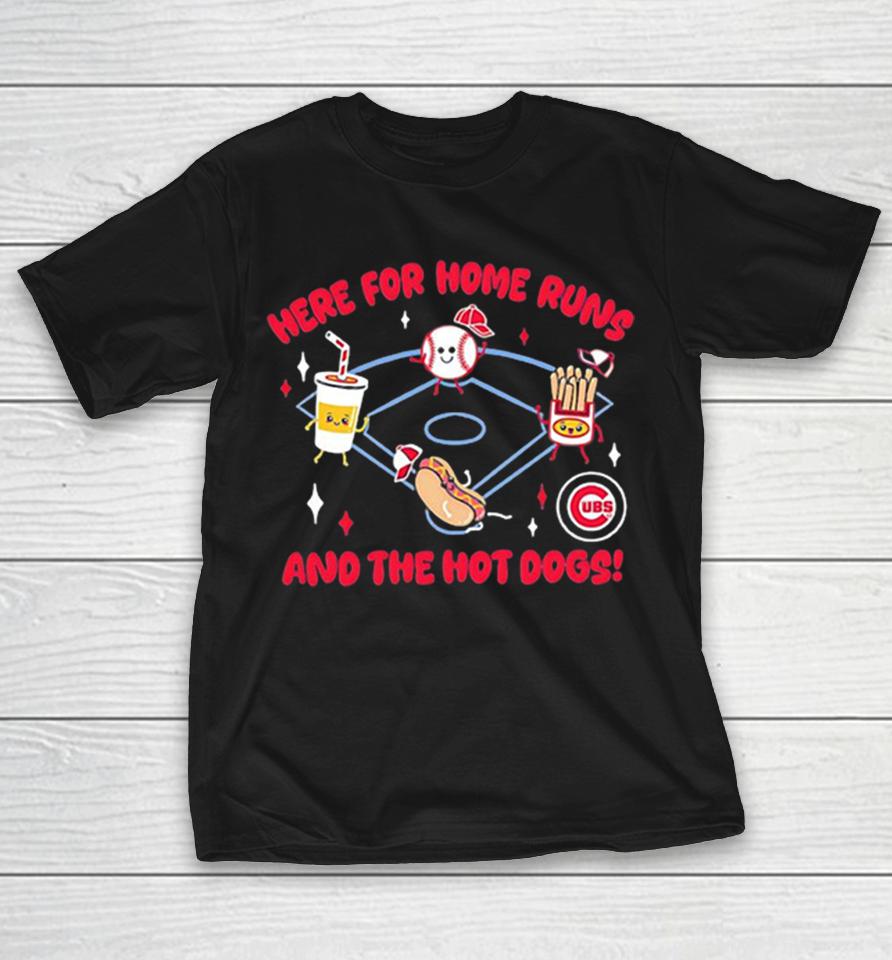 Here For Home Runs And The Hot Dogs Chicago Cubs Mlb Mascot Cartoon Food Shirts 1 Here For Home Runs And The Hot Dogs Chicago Cubs Mlb Mascot Cartoon Food Shirts