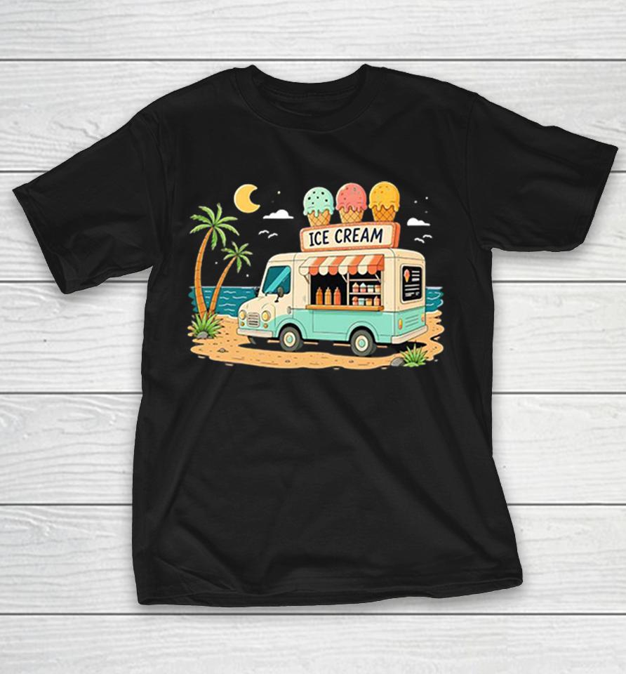 Ice Cream Beach Sunset Palm Tree Tropical Night Vacation Coastal Summer Food Shirts 1 Ice Cream Beach Sunset Palm Tree Tropical Night Vacation Coastal Summer Food Shirts