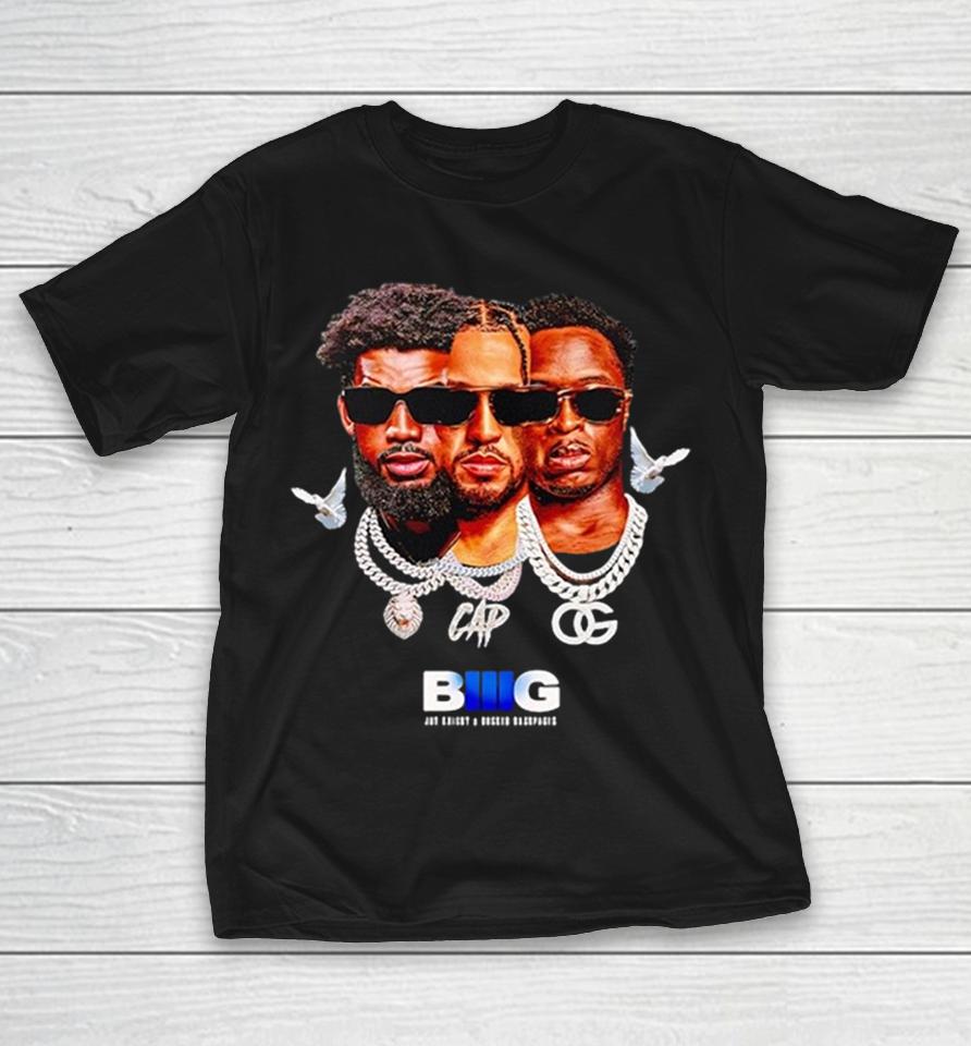 Jalen Brunson Josh Hart Donte Divincenzo New York Knicks Big Jay Knicky Bocker Backpages Shirts 1 Jalen Brunson Josh Hart Donte Divincenzo New York Knicks Big Jay Knicky Bocker Backpages Shirts