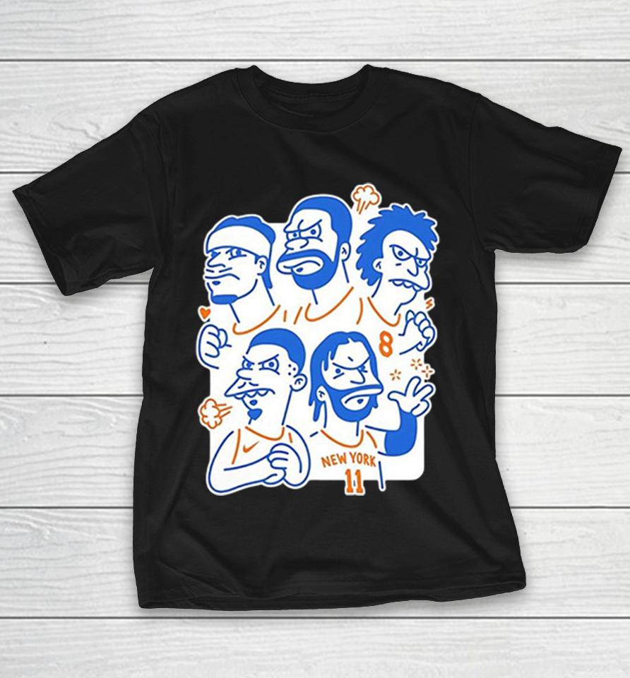 Jalen Brunson Karl Anthony Towns Mikal Bridges New York Knicks Simpsons Parody Shirts 1 Jalen Brunson Karl Anthony Towns Mikal Bridges New York Knicks Simpsons Parody Shirts