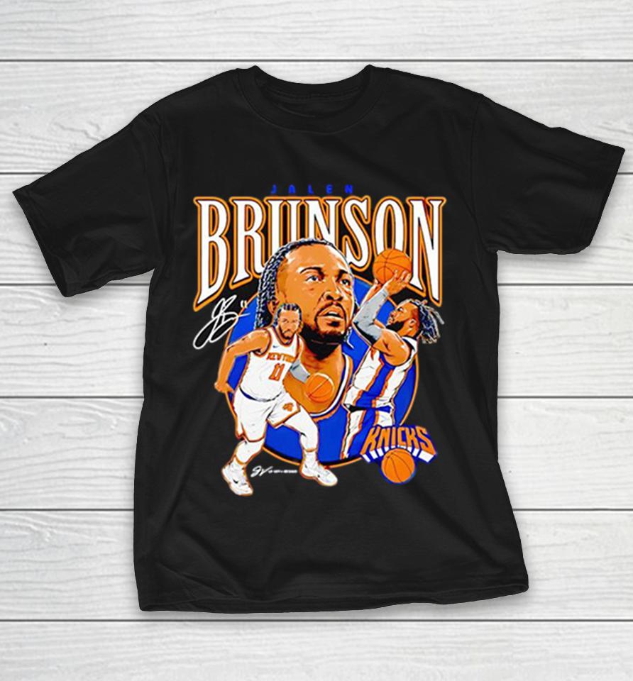 Jalen Brunson New York Knicks 500 Level Youth Trio Caricature Shirts 1 Jalen Brunson New York Knicks 500 Level Youth Trio Caricature Shirts