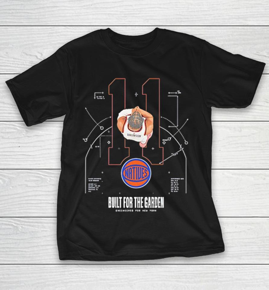 Jalen Brunson New York Knicks Built for The Garden player schematic blueprint Shirts