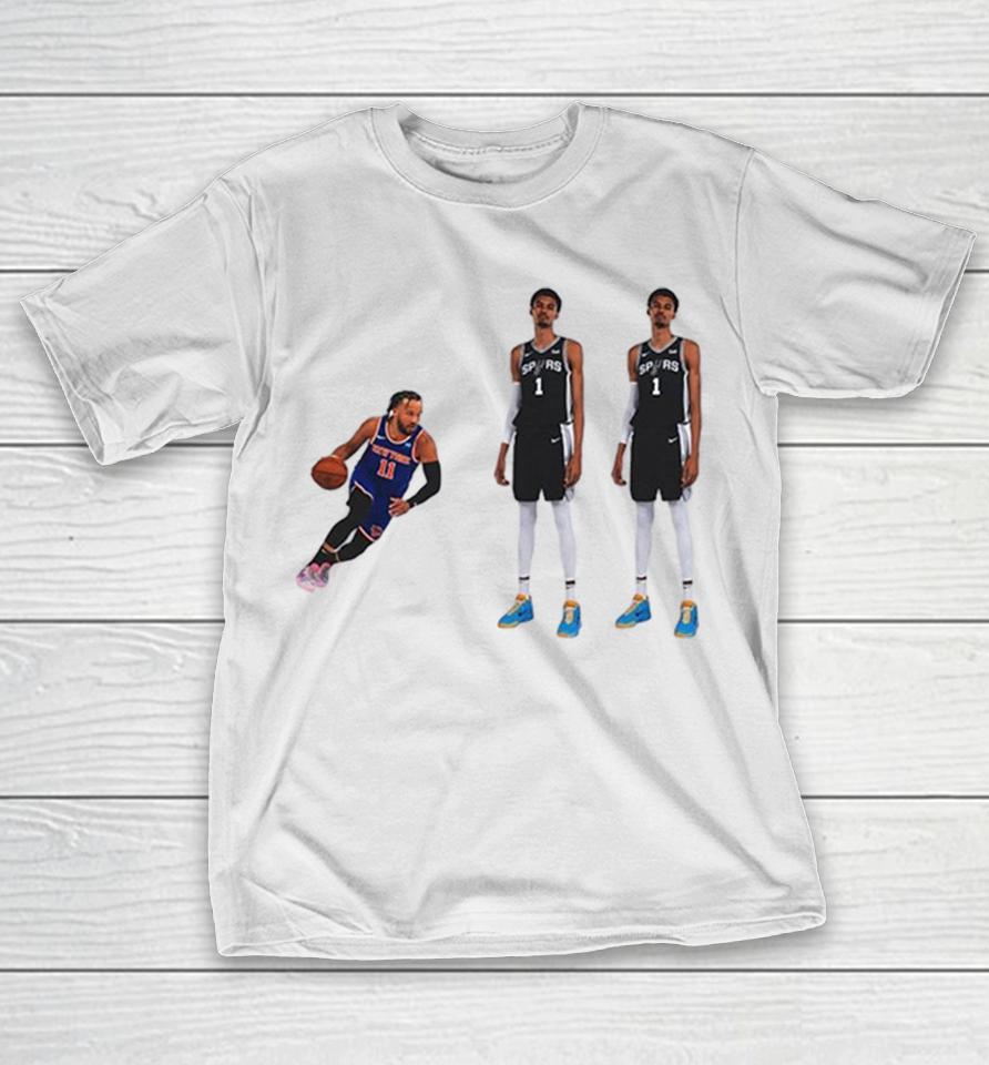 Jalen Brunson New York Knicks Vs Victor Wembanyama San Antonio Spurs Comparison Shirts 1 Jalen Brunson New York Knicks Vs Victor Wembanyama San Antonio Spurs Comparison Shirts