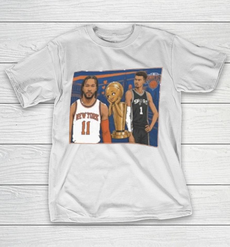 Jalen Brunson New York Knicks Vs Victor Wembanyama San Antonio Spurs The City Vs The Alien Shirts 1 Jalen Brunson New York Knicks Vs Victor Wembanyama San Antonio Spurs The City Vs The Alien Shirts