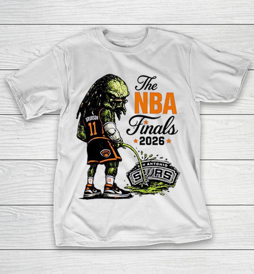 Jalen Brunson Predator Peeing On San Antonio Spurs Logo Parody Finals 2026 Shirts 1 Jalen Brunson Predator Peeing On San Antonio Spurs Logo Parody Finals 2026 Shirts
