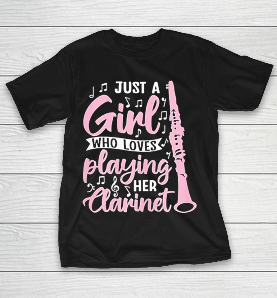 Just A Who Loves Playing Her Clarinet Music Notes Design Instrument Musician Shirts 1 Just A Who Loves Playing Her Clarinet Music Notes Design Instrument Musician Shirts