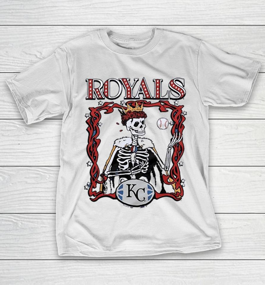 Kansas City Royals X Grateful Dead Skeleton King Crown Mlb Graphic Shirts 1 Kansas City Royals X Grateful Dead Skeleton King Crown Mlb Graphic Shirts