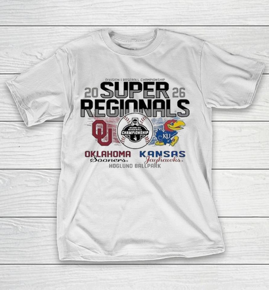 Kansas Jayhawks Vs Oklahoma Sooners 2026 Super Regional Hoglund Ballpark Shirts 1 Kansas Jayhawks Vs Oklahoma Sooners 2026 Super Regional Hoglund Ballpark Shirts