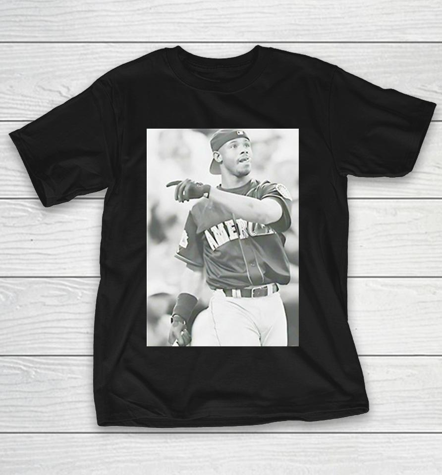 Ken Griffey Jr American League All-Star Black White Vintage Baseball Photo Shirts 1 Ken Griffey Jr American League All-Star Black White Vintage Baseball Photo Shirts