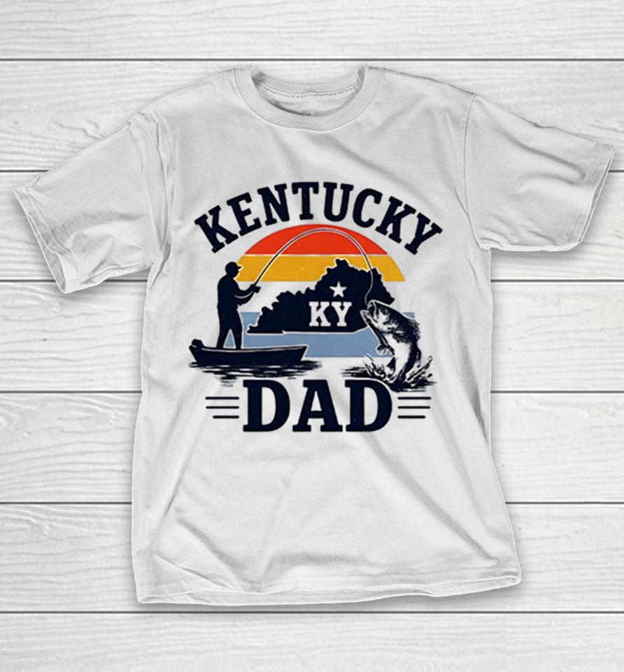 Kentucky Dad Fishing Retro Sunset State Silhouette Shirts 1 Kentucky Dad Fishing Retro Sunset State Silhouette Shirts