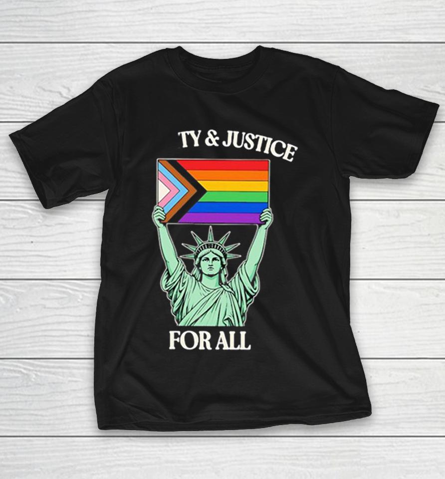 Liberty And Justice For All Statue Of Liberty Progress Pride Flag Shirts 1 Liberty And Justice For All Statue Of Liberty Progress Pride Flag Shirts