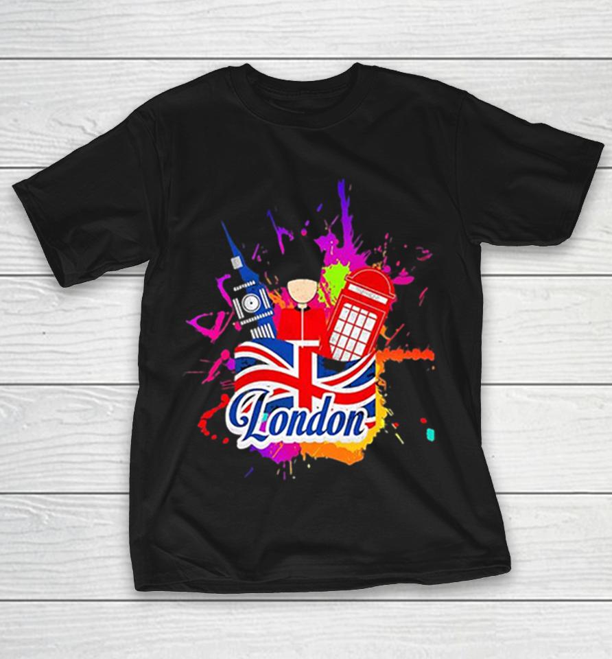 London Big Ben Royal Guard Telephone Booth Union Jack Flag Splash Paint Shirts 1 London Big Ben Royal Guard Telephone Booth Union Jack Flag Splash Paint Shirts