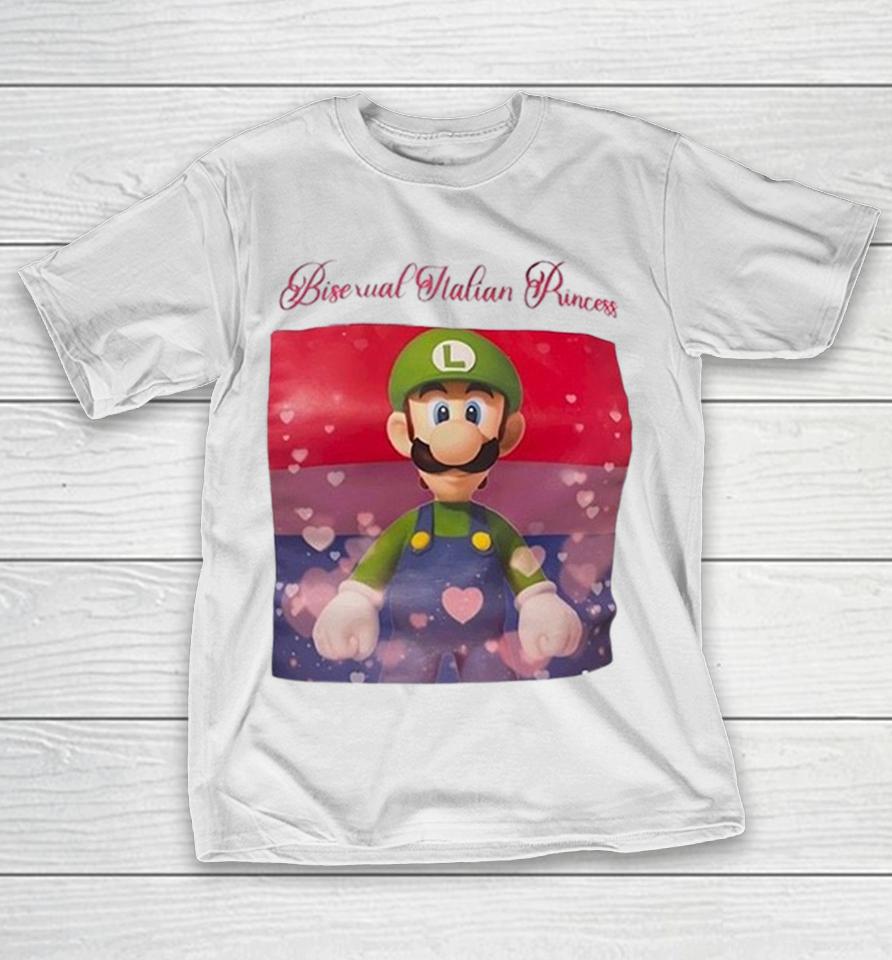 Luigi Super Mario Bros Bisexual Italian Princess Pride Flag Shirts 1 Luigi Super Mario Bros Bisexual Italian Princess Pride Flag Shirts