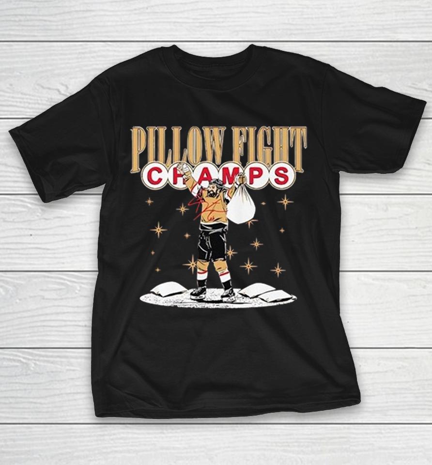 Mark Stone Vegas Golden Knights Pillow Fight Hockey Champs Signature Shirts 1 Mark Stone Vegas Golden Knights Pillow Fight Hockey Champs Signature Shirts