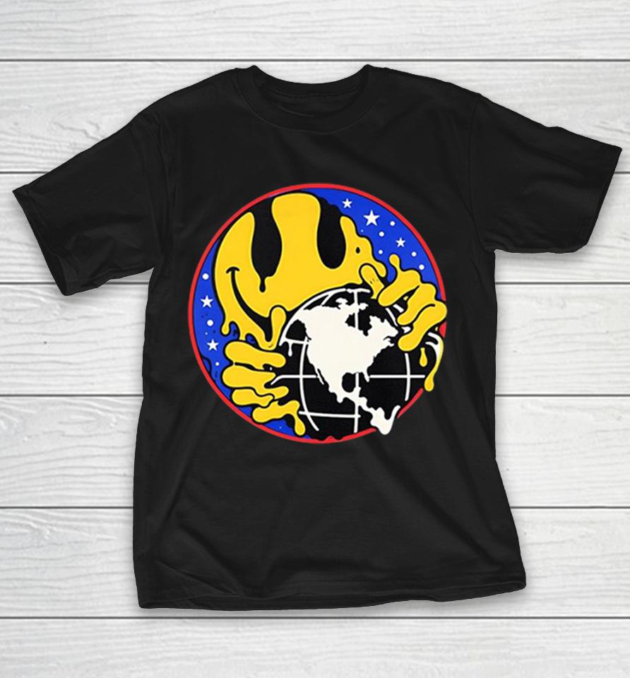 Melting Smiley Face Globe Earth Stars Space Shirts 1 Melting Smiley Face Globe Earth Stars Space Shirts