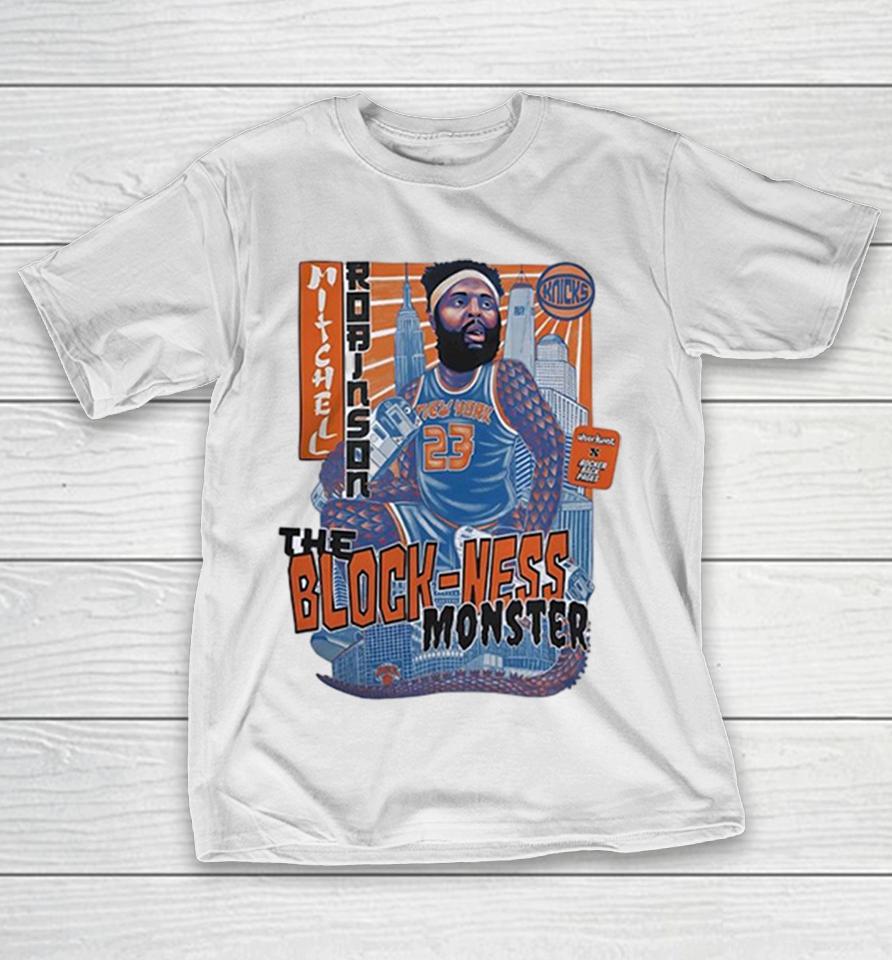 Mitchell Robinson New York Knicks The Block Ness Monster Reptile Scales Shirts 1 Mitchell Robinson New York Knicks The Block Ness Monster Reptile Scales Shirts