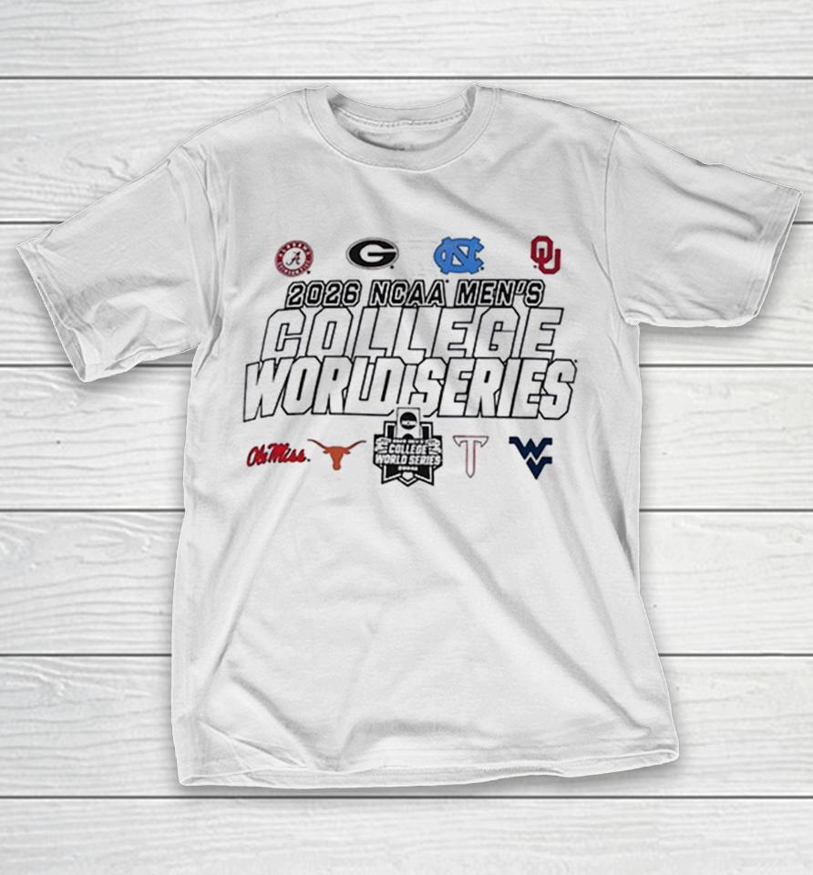 Ncaa Men’s College World Series 2026 Alabama Georgia Tar Heels Ole Texas Troy West Virginia Shirts 1 Ncaa Men’s College World Series 2026 Alabama Georgia Tar Heels Ole Texas Troy West Virginia Shirts