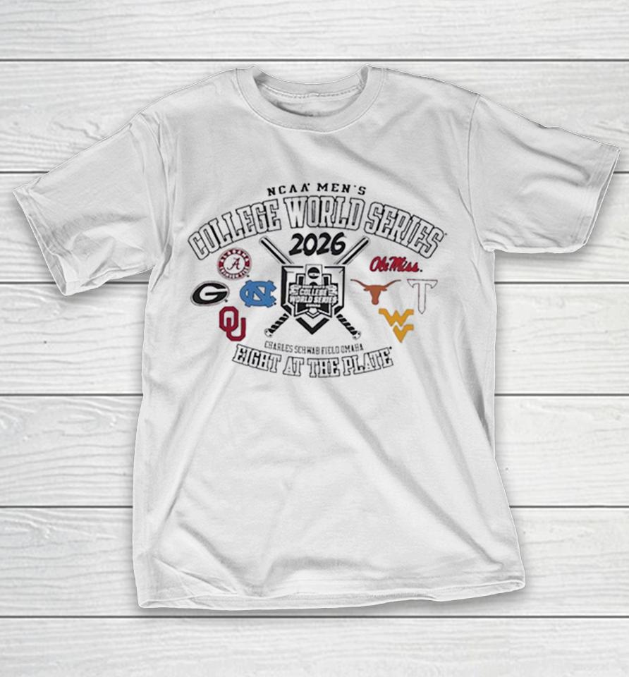 Ncaa Men’s College World Series 2026 Eight At The Plate Charles Schwab Field Omaha Shirts 1 Ncaa Men’s College World Series 2026 Eight At The Plate Charles Schwab Field Omaha Shirts