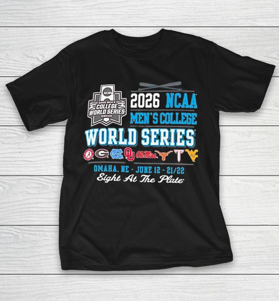 Ncaa Men’s College World Series 2026 Eight At The Plate Shirts 1 Ncaa Men’s College World Series 2026 Eight At The Plate Shirts