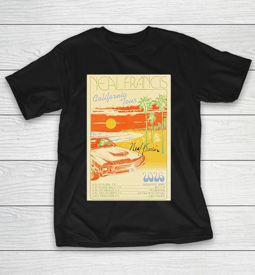 Neal Francis California Tour 2026 Signed Poster Shirts 1 Neal Francis California Tour 2026 Signed Poster Shirts