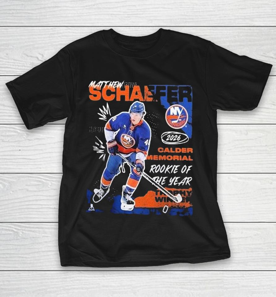 New York Islanders Matthew Rookie Of The Year Schaefer 2026 Calder Memorial Trophy Winner Shirts 1 New York Islanders Matthew Rookie Of The Year Schaefer 2026 Calder Memorial Trophy Winner Shirts