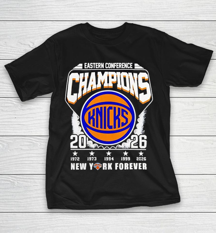 New York Knicks 2026 Eastern Conference Champions New York Forever Logo Retro Shirts 1 New York Knicks 2026 Eastern Conference Champions New York Forever Logo Retro Shirts