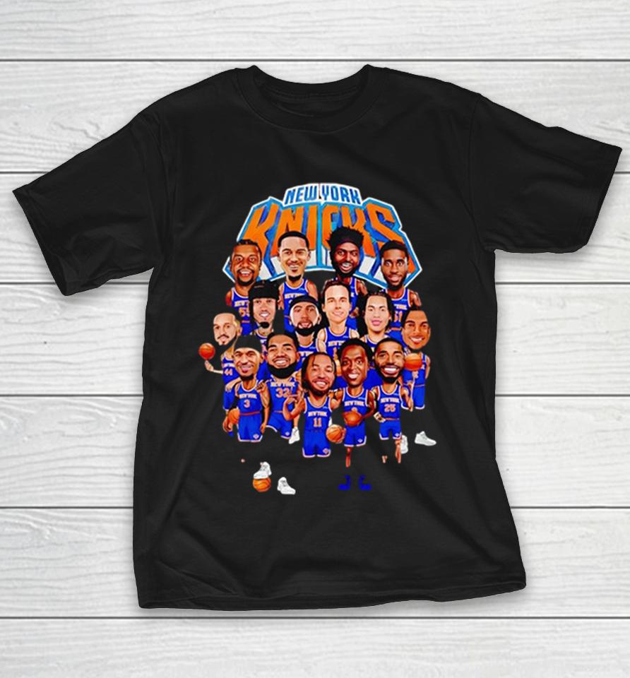 New York Knicks Big Apple Roster Caricature Shirts 1 New York Knicks Big Apple Roster Caricature Shirts