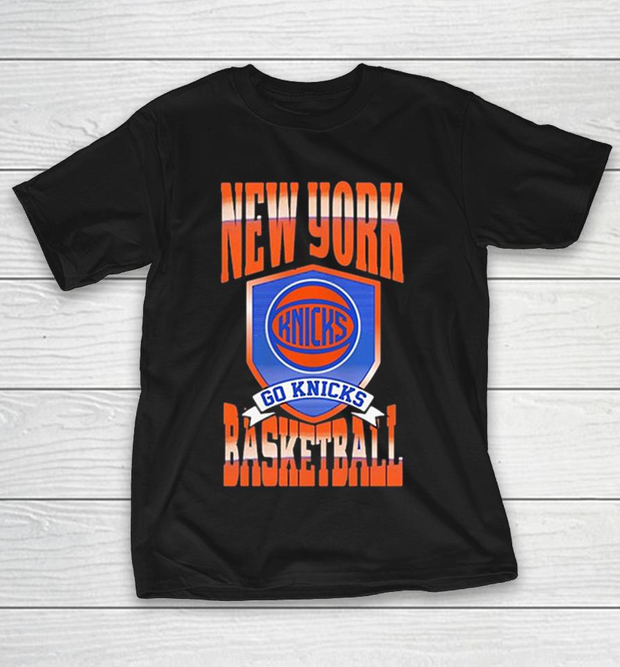 New York Knicks Go Knicks basketball shield badge bold art Shirts